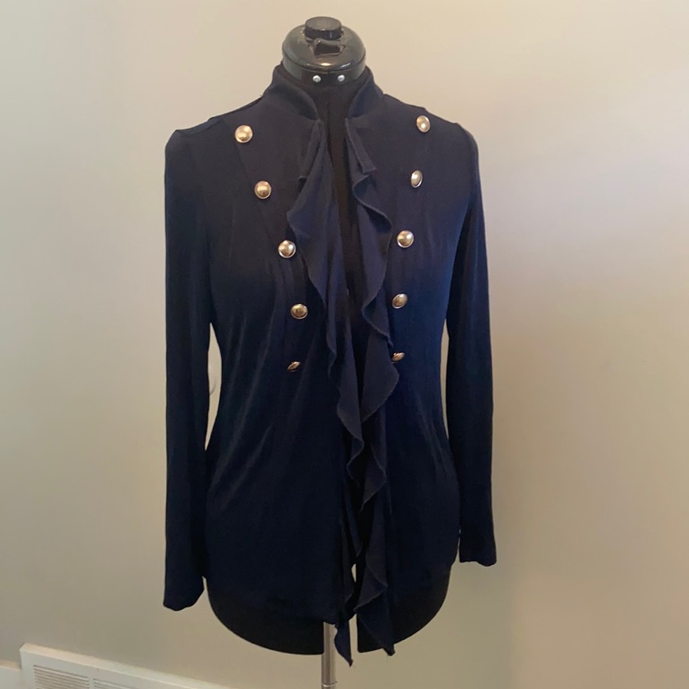 Chico’s Travelers Military Jacket. Navy